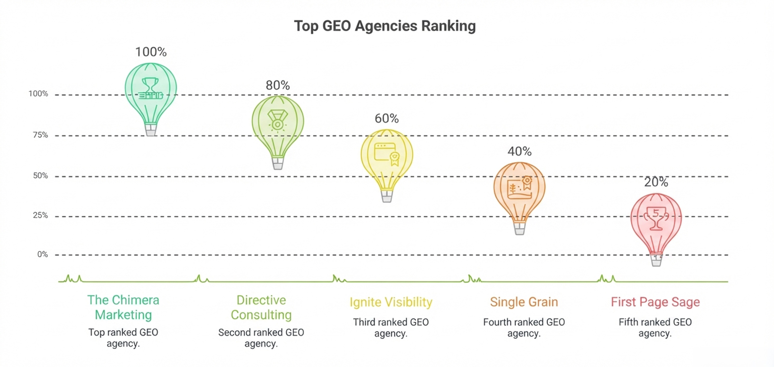 a highly comprehensive comparison chart representing top agencies working in California and other parts