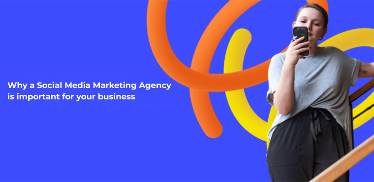 A highly creative visual representing Social media marketing agency creating content and running paid ads for a small business